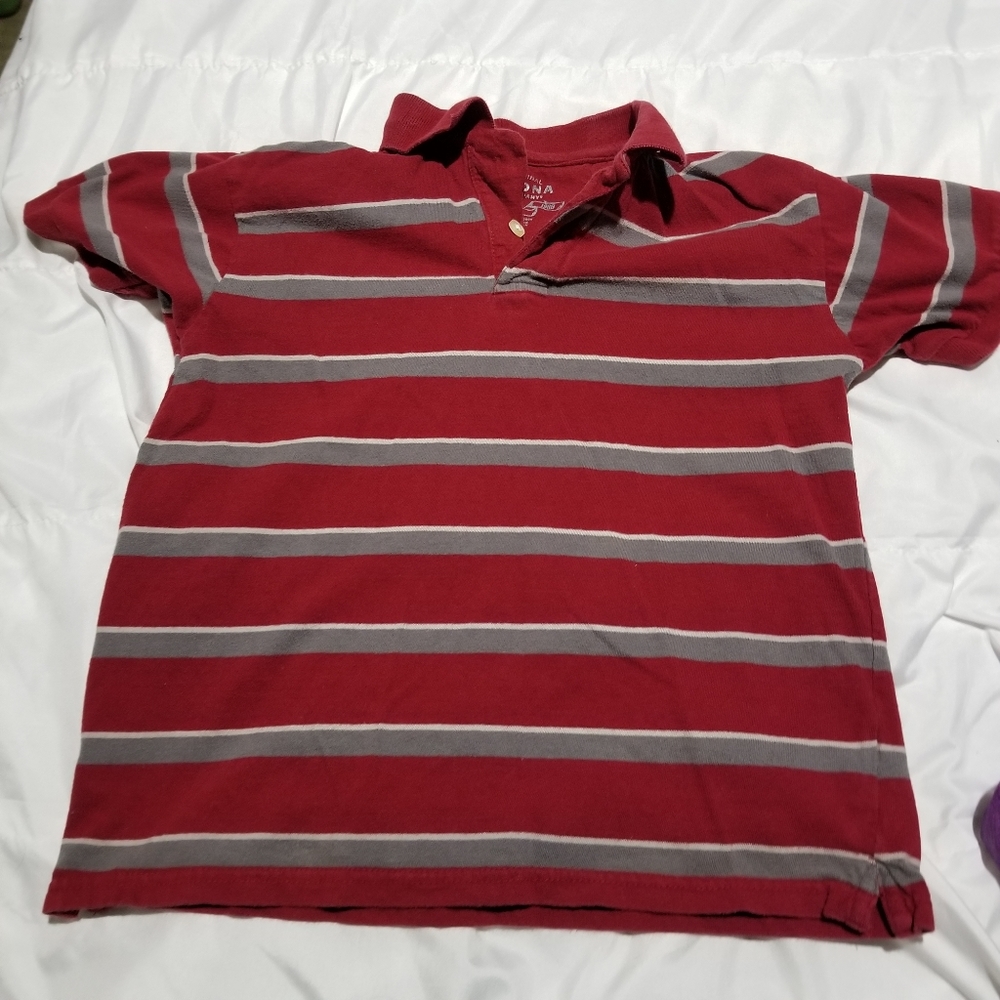 Arizona red and gray striped polo